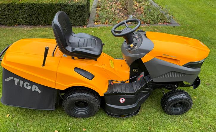 STIGA ESTATE 5092HW/ 2 CIL/ 92 CM MAAIDEK MULCH ZITMAAIER, Tuin en Terras, Hand-tuingereedschap, Zo goed als nieuw, Ophalen of Verzenden