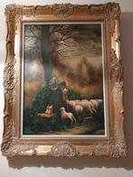 Prachtig Grote Antiek Nederlandse olieverfschilderij .+-1880, Enlèvement