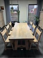 Eiken tafel en 6 stoelen, Antiek en Kunst, Ophalen