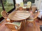 Rotan tafel en stoelen, Ophalen, Gebruikt, Rotan, 6 zitplaatsen