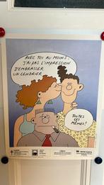 Rare affiche Philippe Geluck avant Le Chat, Autres personnages, Image, Affiche ou Autocollant, Utilisé, Envoi