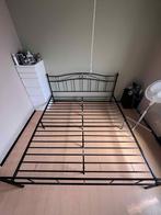 Bed frame 1.80m met geïntrigeerde lattenbodem, Huis en Inrichting, Slaapkamer | Bedden, Ophalen, Zwart, Tweepersoons, 180 cm