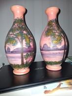 Art nouveau vazen, beschilderd op opaline glas, Ophalen