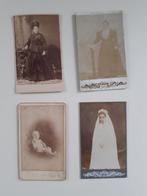 4 cartes-de-visite (cdv's), Gebruikt, Ophalen of Verzenden