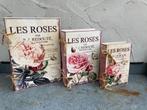 DECORATIE BOEKEN LES ROSES 3 DLG GROTE SET, Ophalen of Verzenden