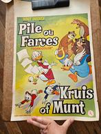 Affiche vintage Disney pile ou face jruus of munt, Gebruikt, Ophalen of Verzenden