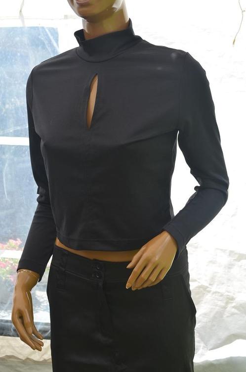 Bloese rolkraag open ellebogen zwart Medium, Kleding | Dames, Blouses en Tunieken, Zo goed als nieuw, Maat 38/40 (M), Zwart, Ophalen of Verzenden