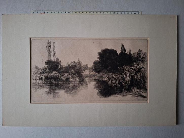 Schitterende ets van Sir Francis Seymour Haden uit 1860, Antiek en Kunst, Kunst | Etsen en Gravures, Ophalen of Verzenden