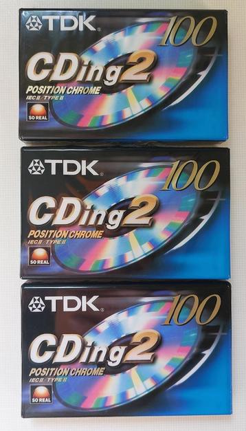 Lot 3 x TDK CDing 2 100 audiocassettes tapes k7 sealed beschikbaar voor biedingen