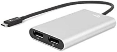 OWC Thunderbolt 3 Dual DisplayPort Adapter Grijs, Zwart Nieu, Computers en Software, Pc- en Netwerkkabels, Gebruikt, Ophalen of Verzenden