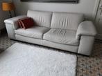 Natuzzi zetel 3 zit wit leder, Huis en Inrichting, Ophalen, Gebruikt, Rechte bank, Leer