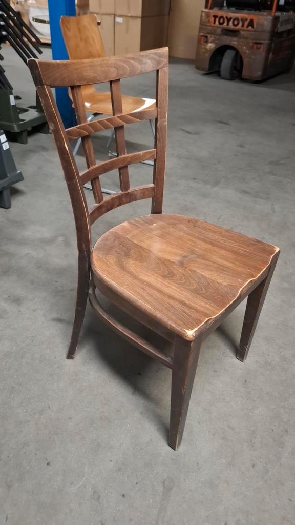 16 horeca houten cafe bistro mancave bruin + stamtafel set, Huis en Inrichting, Stoelen, Hout, Bruin, Ophalen of Verzenden