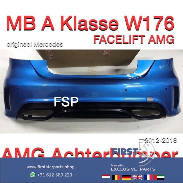 W176 Facelift AMG Achterbumper Mercedes A klasse 2012-2018 Z, Auto-onderdelen, Carrosserie, Bumper, Mercedes-Benz, Achter, Gebruikt