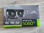 ASUS NVIDIA RTX 5060 Ti 16gb OC DUAL, Computers en Software, Videokaarten, GDDR6, Ophalen of Verzenden, Zo goed als nieuw, HDMI