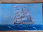 Grote en mooie marine met zeilboot-1930-HST-, Antiek en Kunst, Kunst | Schilderijen | Klassiek, Verzenden
