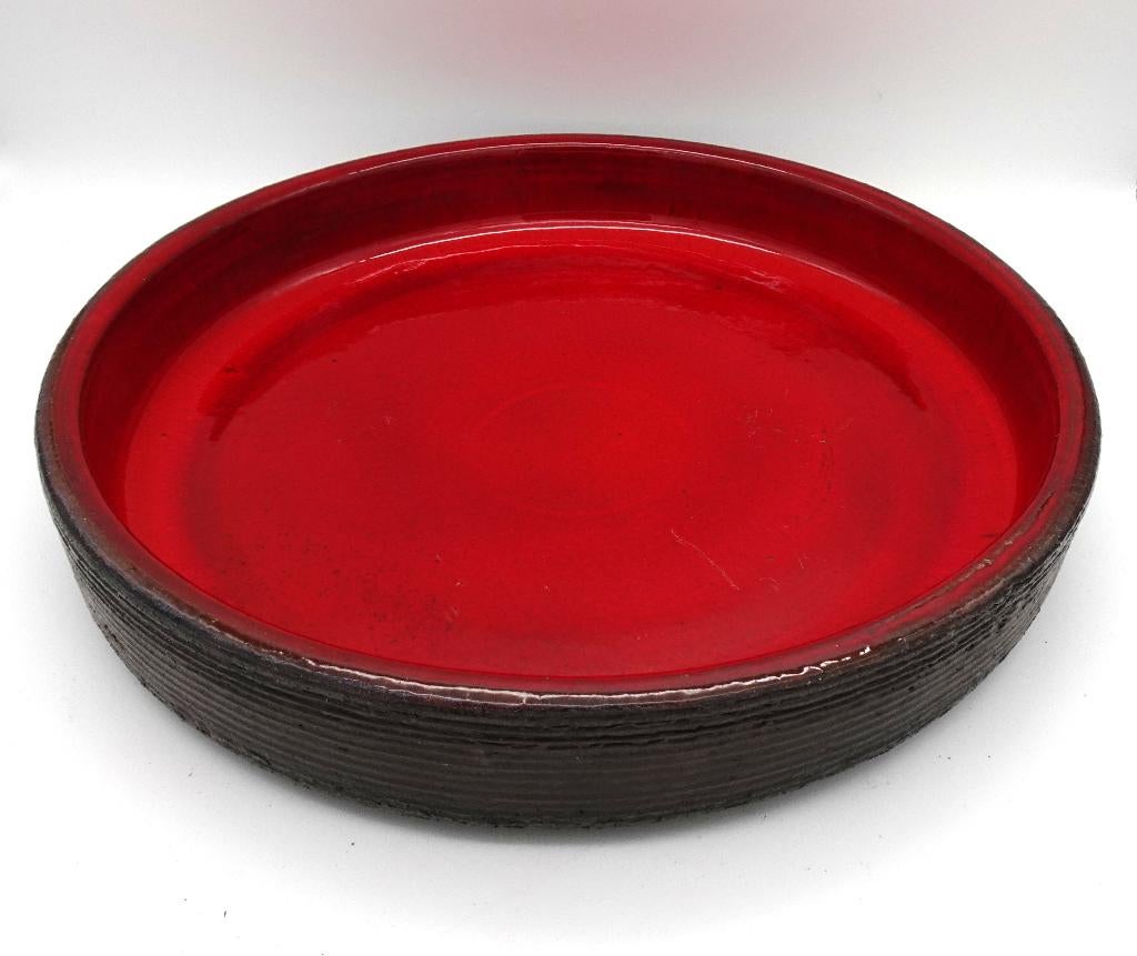 XL schaal selenium rood Rogier Vandeweghe Perignem 38cm, Antiek en Kunst, Kunst | Designobjecten, Ophalen of Verzenden