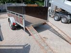 Aanhangwagen enkelas 257 x 131 + oprijplaten en opzetkanten, Auto diversen, Aanhangwagen-onderdelen, Ophalen, Zo goed als nieuw