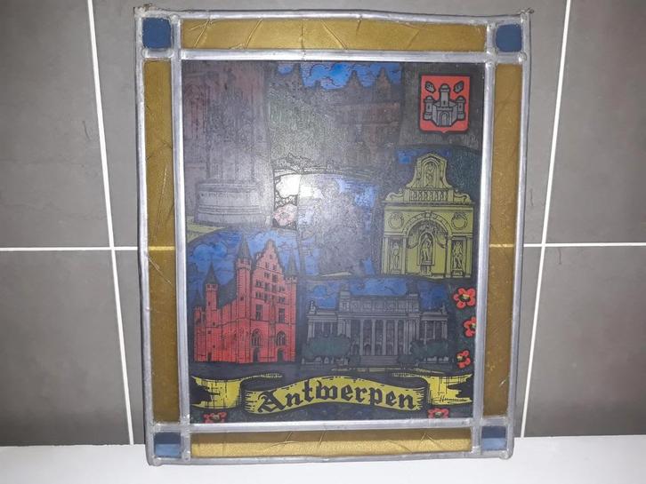 Prachtige Glasramen - Antwerpen + Aalst - Perfecte Conditie, Antiek en Kunst, Antiek | Glaswerk en Kristal, Ophalen of Verzenden