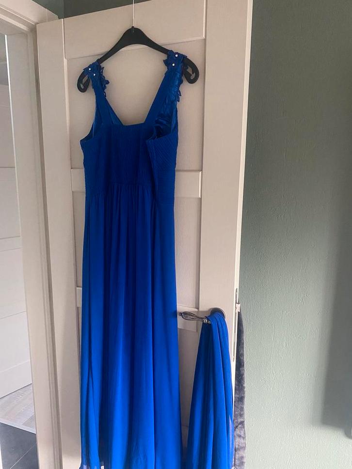 Galakleed blauw, Kleding | Dames, Trouwkleding en Trouwaccessoires, Zo goed als nieuw, Bruidsmeisjeskleding, Blauw, Ophalen of Verzenden