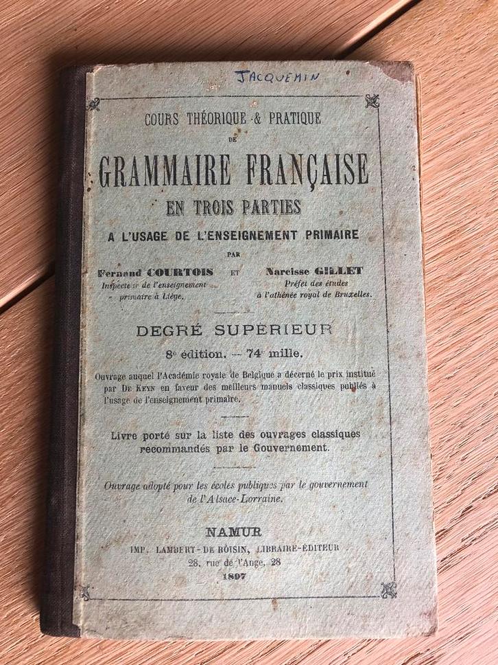 Très ancien livre de grammaire française, Antiek en Kunst, Antiek | Boeken en Manuscripten, Ophalen of Verzenden