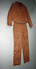 Daim look-a-like Ensemble – merk: Bleu 123 – maat 40, Maat 38/40 (M), Bleu 123, Kostuum of Pak, Bruin