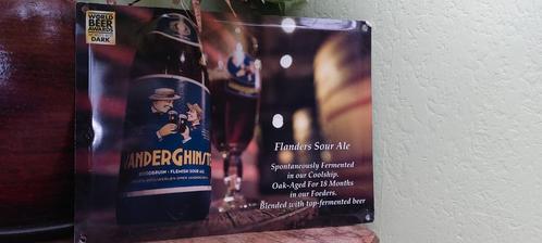 Reclamebord Vanderghinste roodbruin bier, Verzamelen, Biermerken, Zo goed als nieuw, Reclamebord, Plaat of Schild, Overige merken