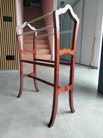 Art Deco handdoekhouder pitch pine hout glas, Antiek en Kunst, Ophalen