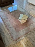 salontafel glas en natuursteen, Huis en Inrichting, Ophalen, 100 tot 150 cm, 50 tot 100 cm, Zo goed als nieuw