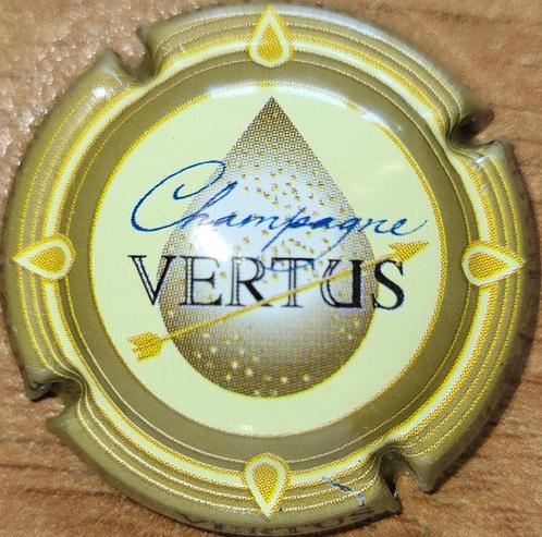 Champagnecapsule VERTUS grijs-geel & blauw nr. 01, Verzamelen, Wijnen, Nieuw, Champagne, Frankrijk, Ophalen of Verzenden