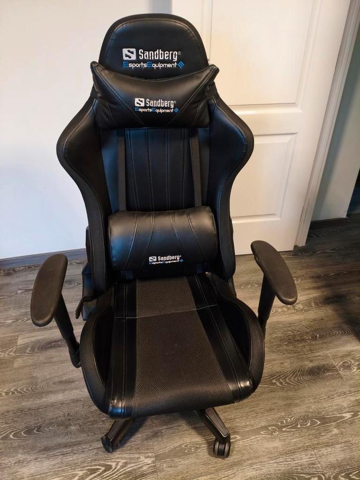 RGB gaming stoel, Huis en Inrichting, Bureaustoelen, Gebruikt, Bureaustoel, Zwart, Gaming bureaustoel, Ophalen