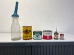Diverse oude olieblikken en flessen, Verzamelen, Verpakking, Gebruikt, Ophalen of Verzenden