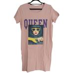 Shirt jurk Queen roze M, Kleding | Dames, Jurken, Maat 38/40 (M), Verzenden, Nieuw, Roze