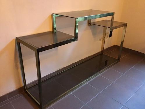 Gold console design BELGO CHROM OR MAISON  JANSEN 70,s, Huis en Inrichting, Tafels | Statafels, Gebruikt, Ophalen