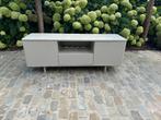 IKEA TV-meubel – modern design in hoogglans beige, Huis en Inrichting, Kasten |Televisiemeubels, Ophalen, 150 tot 200 cm, Zo goed als nieuw