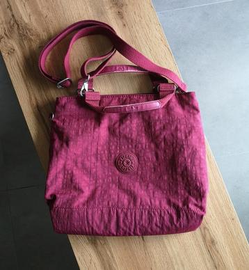 Sac à main / bandoulière en toile rose bordeaux rouge Kiplin disponible aux enchères