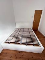 Bed Malm 160x200, Ophalen, Gebruikt, Wit, Tweepersoons