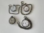 4 oude zakhorloges, Handtassen en Accessoires, Horloges | Heren, Overige merken, Staal, Zakhorloge, Gebruikt