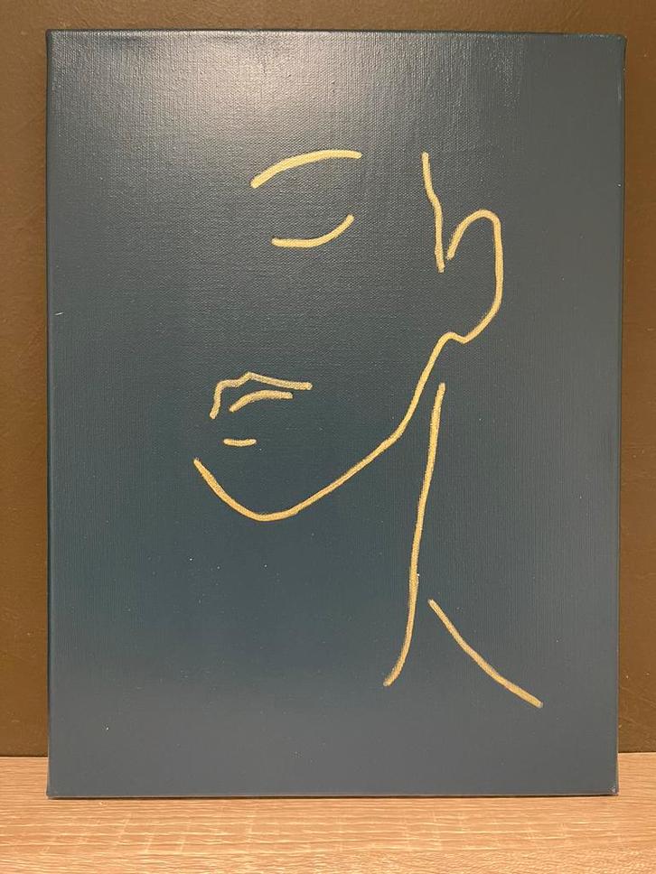 Schilderij abstract met gouden accent Mk Art, Antiek en Kunst, Kunst | Schilderijen | Abstract, Ophalen of Verzenden