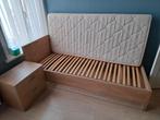 Bed, lattenbodem, nachtkastje en kast (+eventueel matras), Huis en Inrichting, Ophalen, Gebruikt