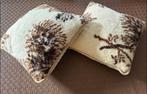 Lot de 2 coussins décoratifs style montagne, Enlèvement ou Envoi, Utilisé, Beige