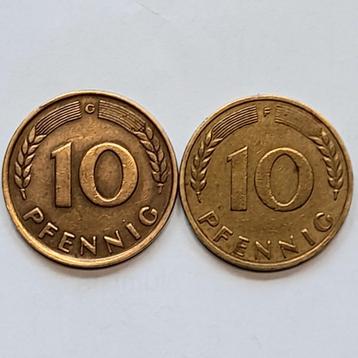 Allemagne 10 pfennig 1949 F et G (601)
