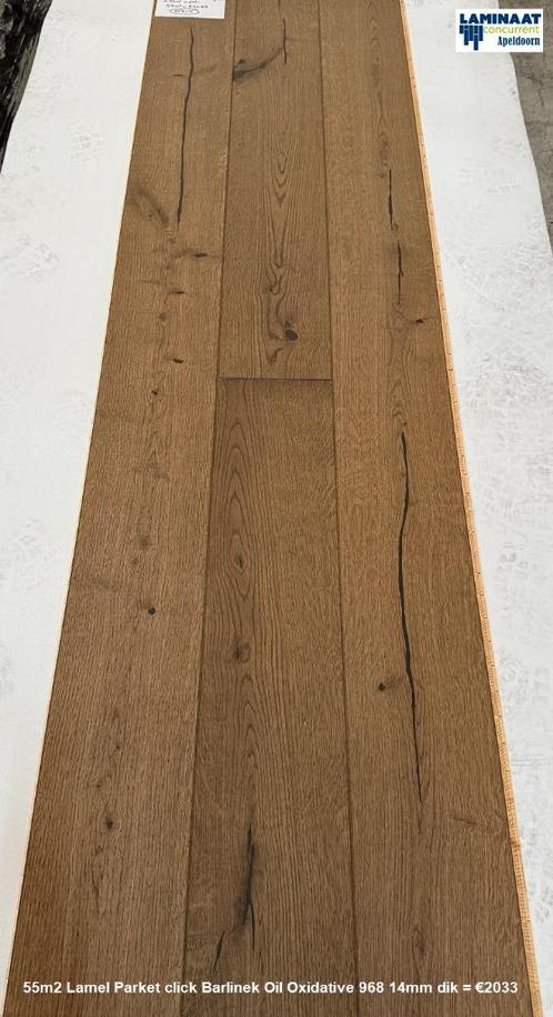 55m2 Lamel Parket click Oil Oxidative 968 14mm dik = €2033, Huis en Inrichting, Stoffering | Vloerbedekking, Nieuw, Parket, Bruin
