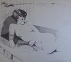 JAN VANRIET / NAAKTE VROUW / ZW-W LITHO / 56x65cm / SIG, Antiek en Kunst, Kunst | Litho's en Zeefdrukken, Verzenden