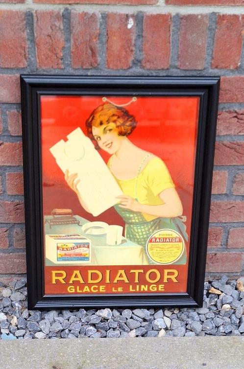 Reclame karton van merk Radiator stijfsel voor de was/strijk, Verzamelen, Merken en Reclamevoorwerpen, Gebruikt, Reclamebord, Ophalen