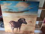 Foto zebra op canvas, Ophalen, Zo goed als nieuw, 75 tot 100 cm, Foto of Poster