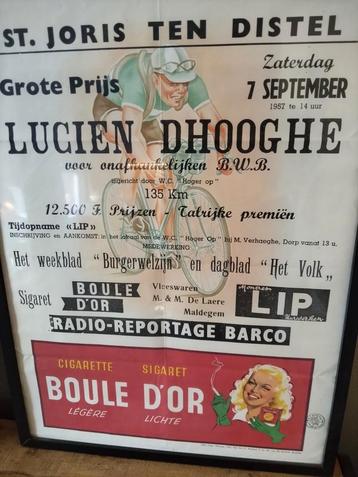 Affiche.1957. Ingekaderd. Retro. Mancave. Wielrennen. beschikbaar voor biedingen