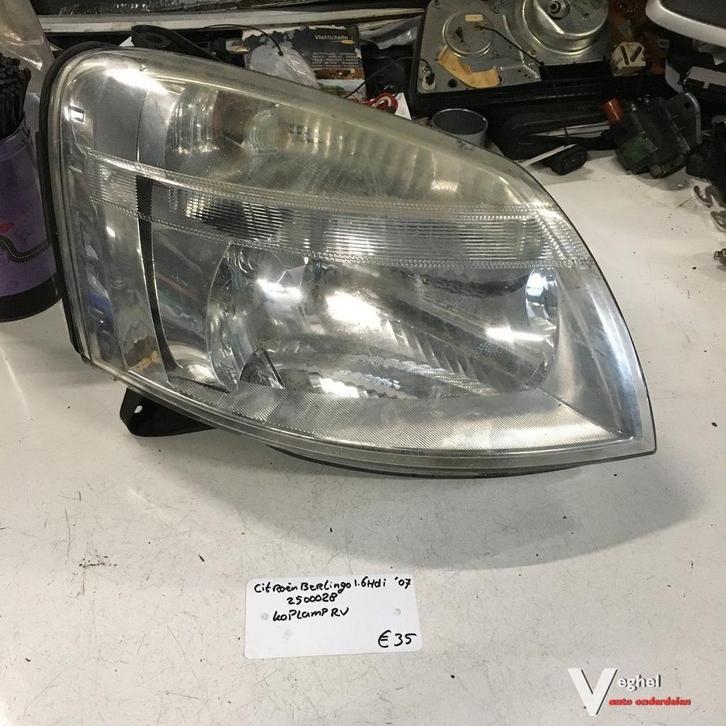 Citroen Berlingo 1.6 HDI 2007 Wagennr 2500028 Koplamp Rechts, Auto-onderdelen, Verlichting, Gebruikt, Ophalen of Verzenden