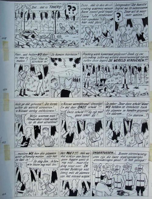 POM - originele pagina PIET PIENTER en BERT BIBBER - uit alb, Antiek en Kunst, Kunst | Tekeningen en Fotografie, Ophalen of Verzenden