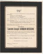 Faire-part décès L  VANDEN BOSSCHE Bruxelles Anderlecht 1934, Carte de condoléances, Envoi