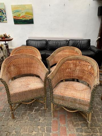 12 Rieten Stoelen, Ophalen, Gebruikt, Riet of Rotan, Vijf, Zes of meer stoelen